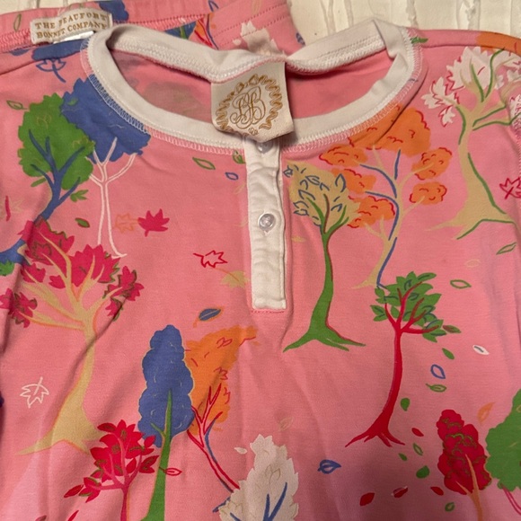 The Beaufort Bonnet Company Pink and Multicolor Kids Pajama Set - Picture 3 of 3